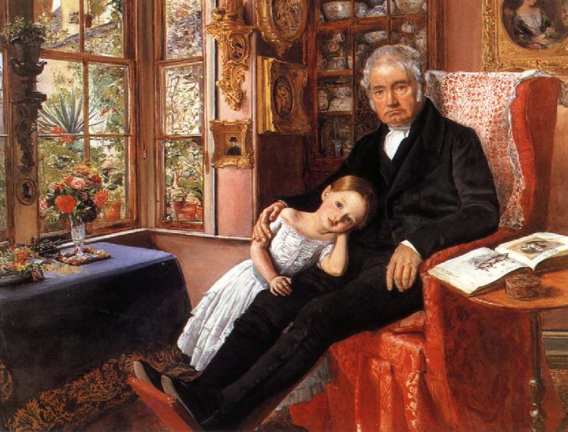 Sir John Everett Millais James Wyatt and His Granddaughter oil painting image